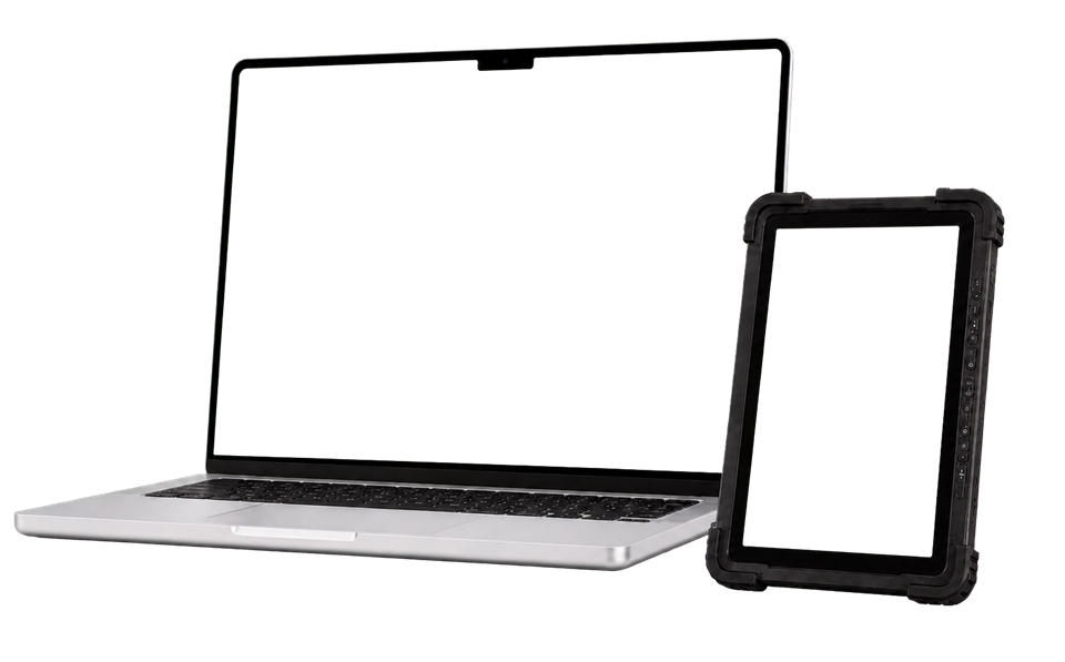 Ordinateur portable professionnel et tablette industrielle renforcée pour utiliser MOP Manager sur le terrain